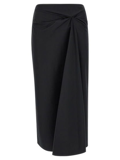 Max Mara Schwarzer Baumwoll-Midirock