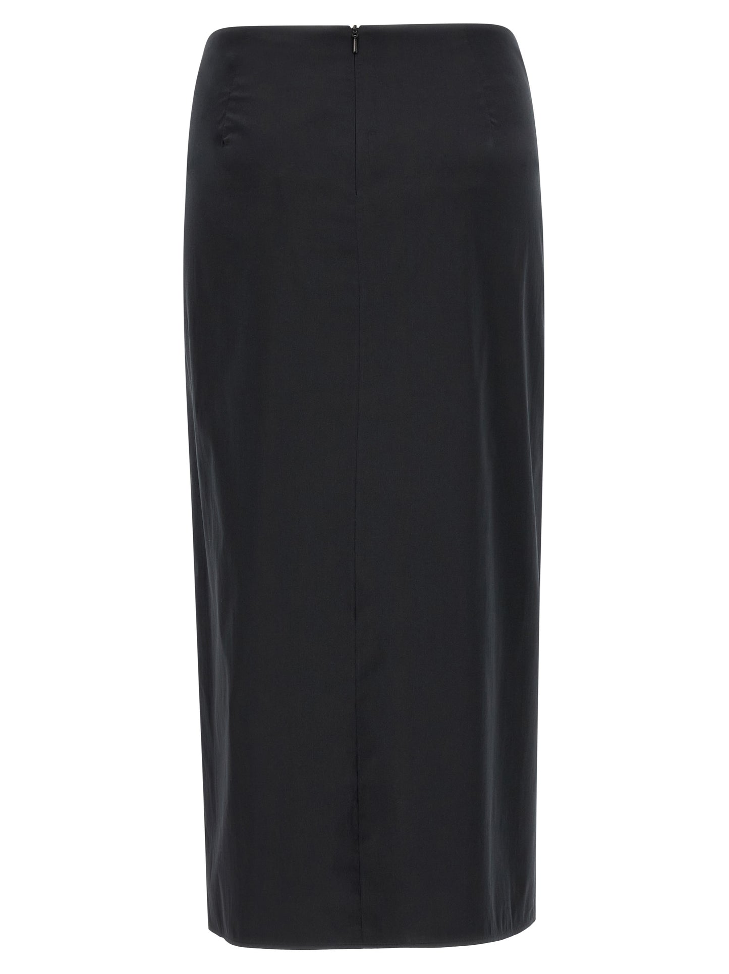 Max Mara Schwarzer Baumwoll-Midirock