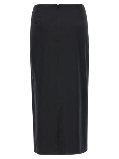 Max Mara Schwarzer Baumwoll-Midirock