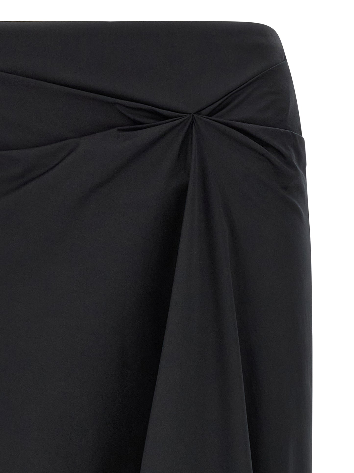 Max Mara Schwarzer Baumwoll-Midirock