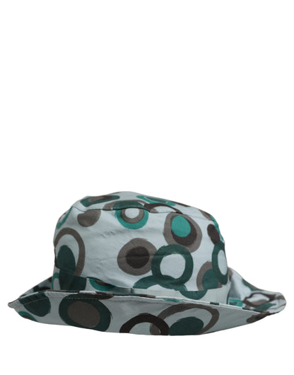 Dolce & Gabbana Petrol-and-Black Cotton Bucket Hat with Polka Dots