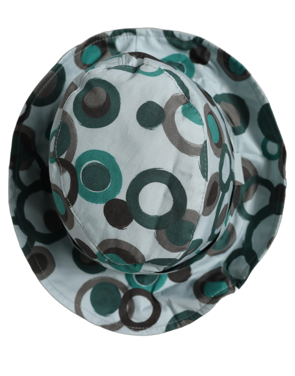 Dolce & Gabbana Petrol-and-Black Cotton Bucket Hat with Polka Dots