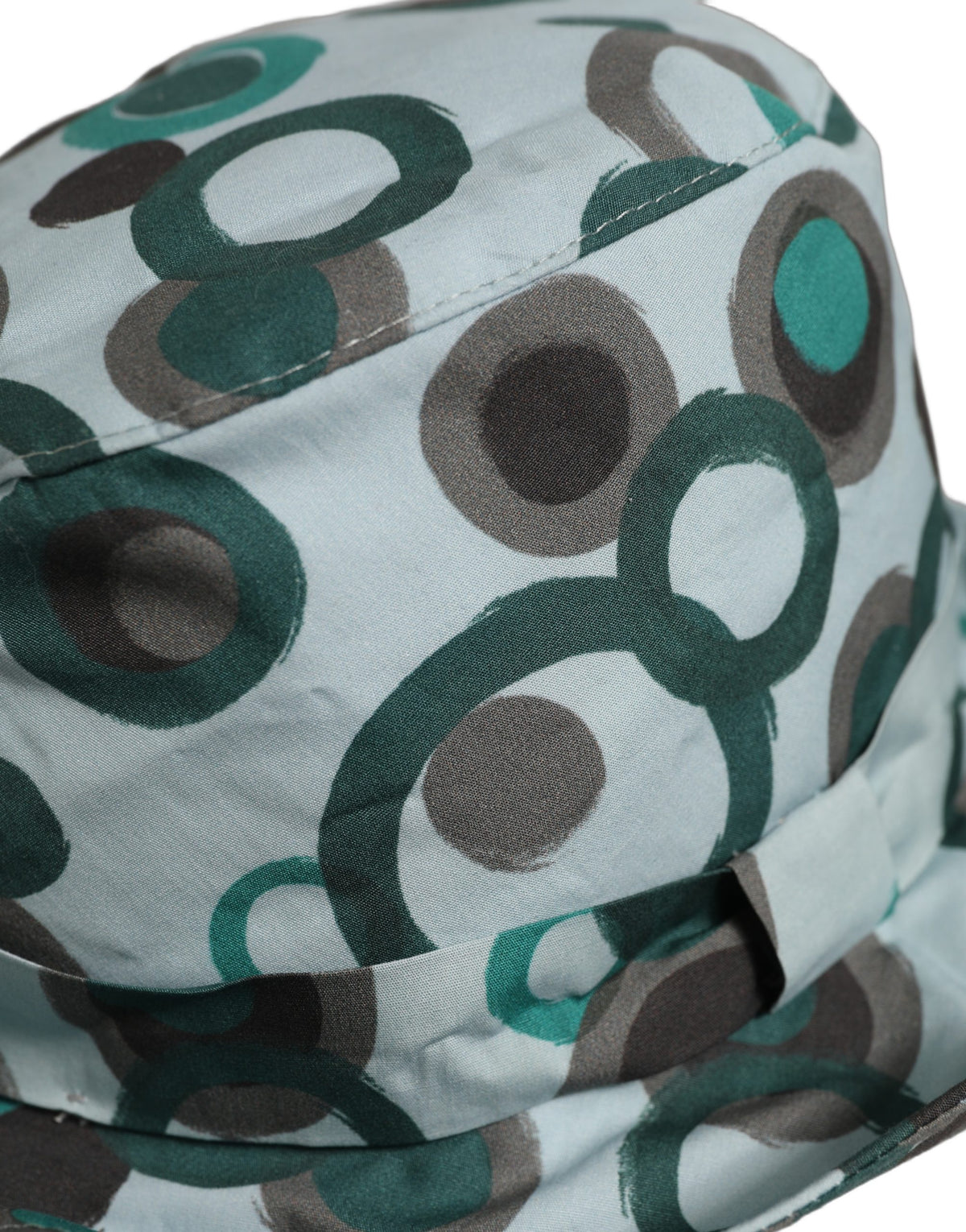 Dolce & Gabbana Petrol-and-Black Cotton Bucket Hat with Polka Dots
