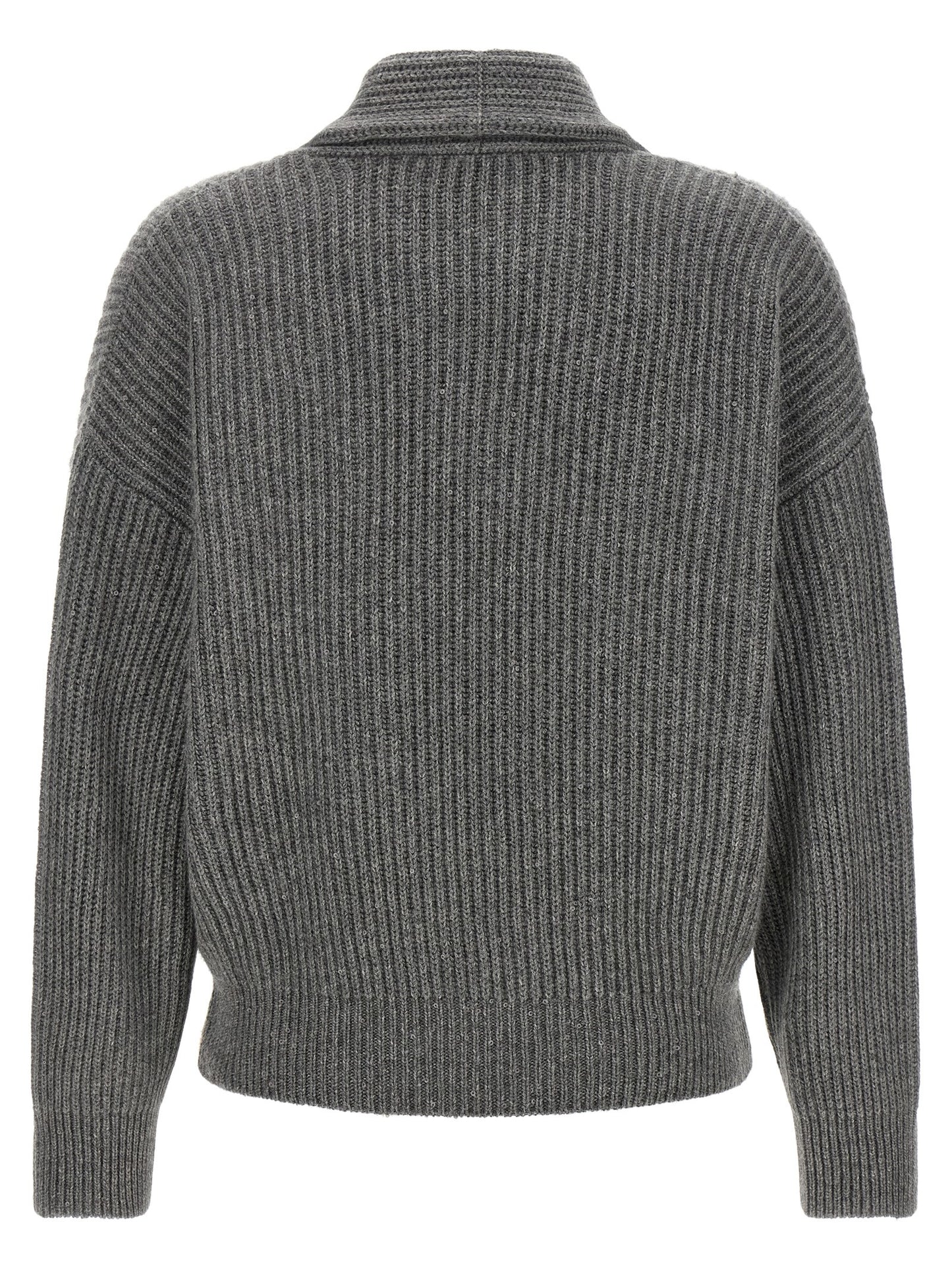 Brunello Cucinelli Grauer Kaschmir-Strickjacke