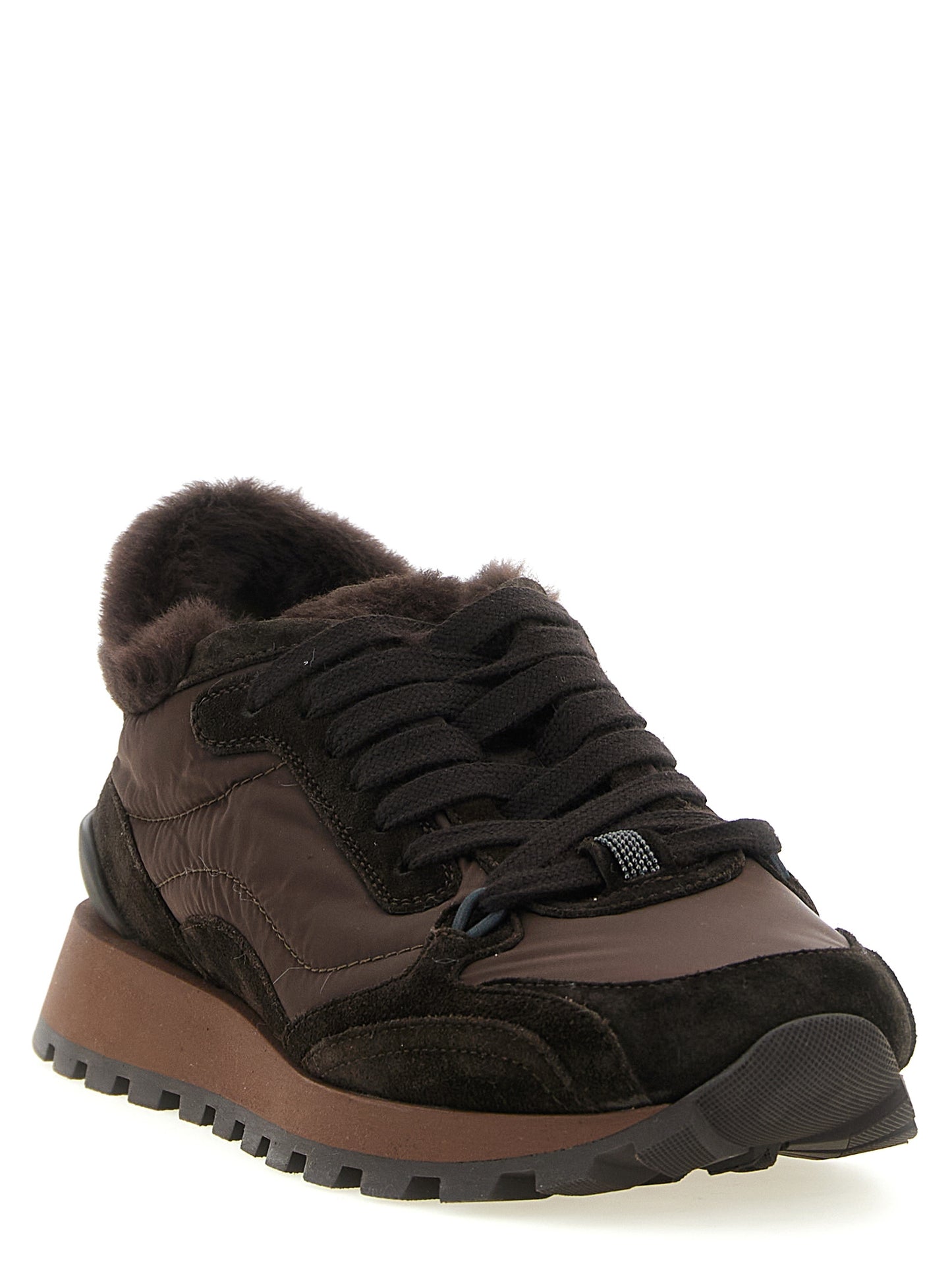 Brunello Cucinelli Schwarze Kalbsleder-Sneaker
