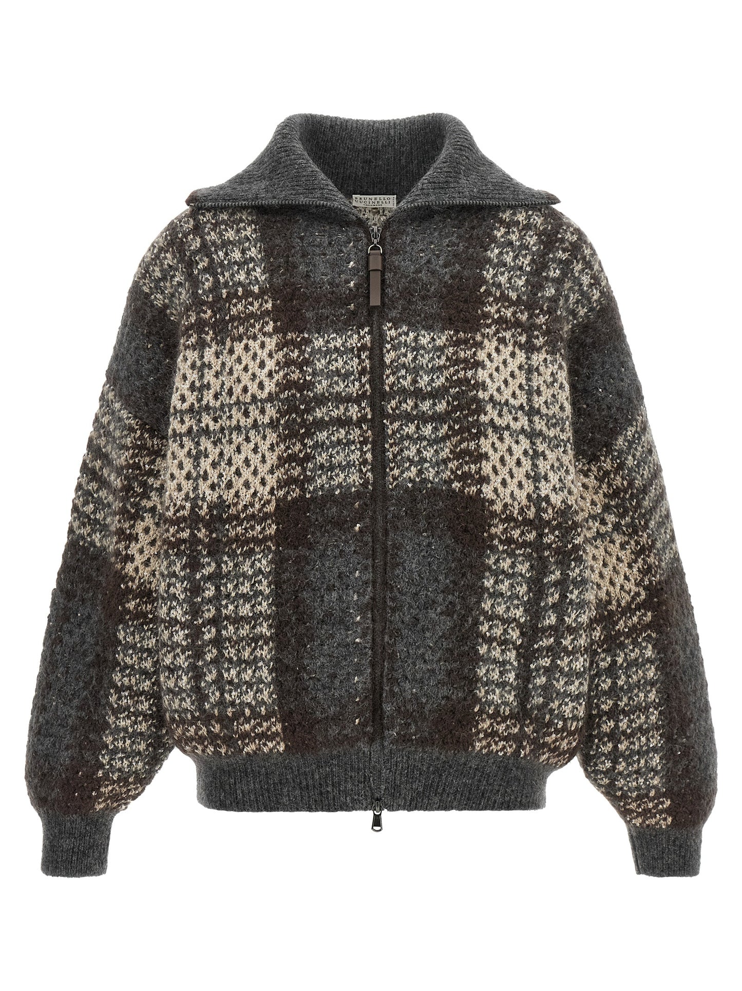 Brunello Cucinelli Grauer Strickcardigan