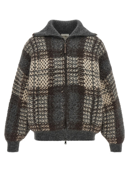 Brunello Cucinelli Grauer Strickcardigan