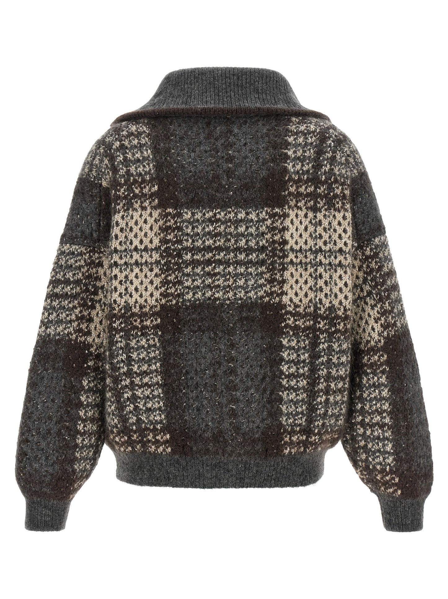 Brunello Cucinelli Grauer Strickcardigan