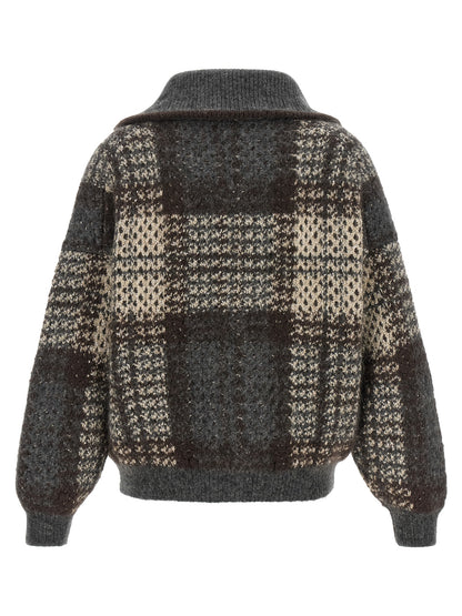 Brunello Cucinelli Grauer Strickcardigan