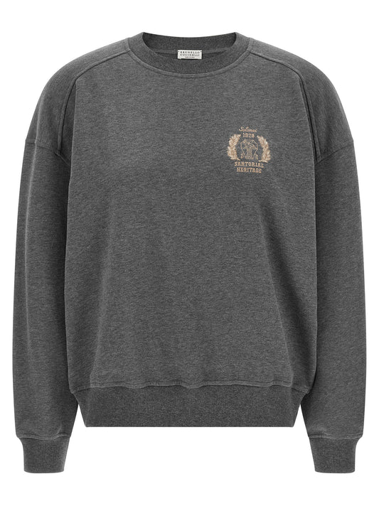 Brunello Cucinelli Grauer Baumwollpullover