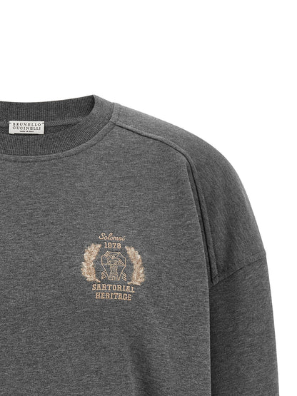 Brunello Cucinelli Grauer Baumwollpullover