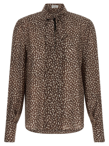 Brunello Cucinelli Braune Seidenbluse