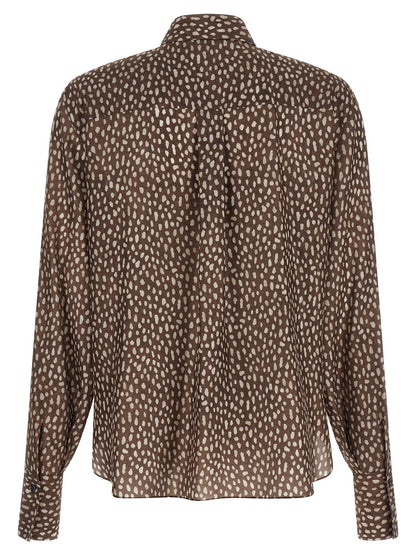 Brunello Cucinelli Braune Seidenbluse