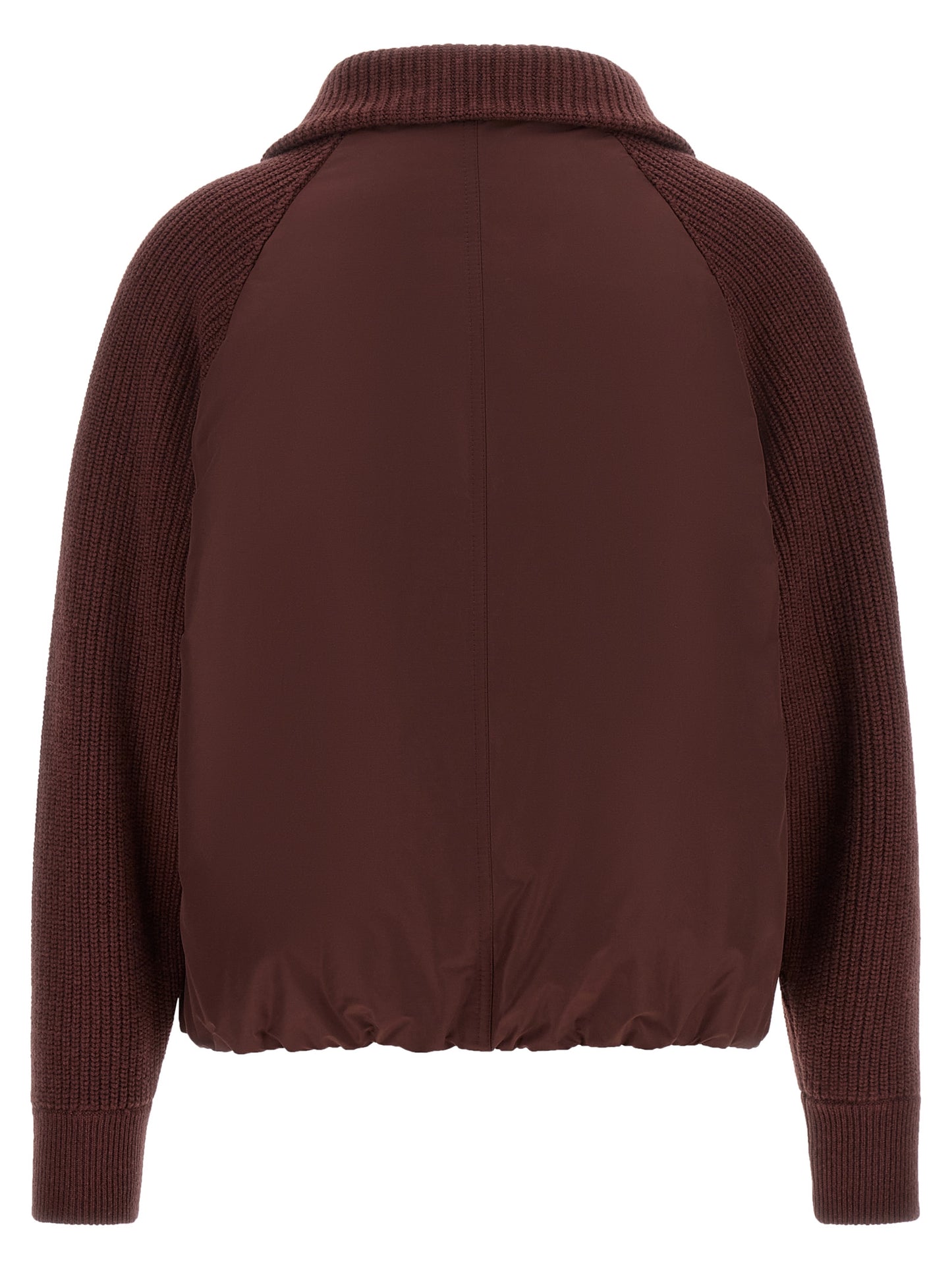 Brunello Cucinelli Bordeaux Baumwoll-Bomberjacke