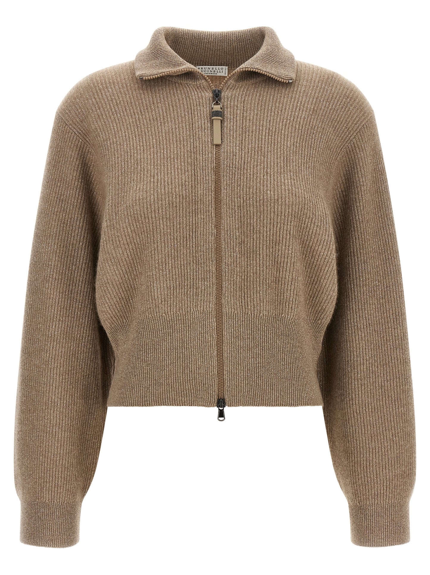 Brunello Cucinelli Brauner Kaschmir-Strickjacke