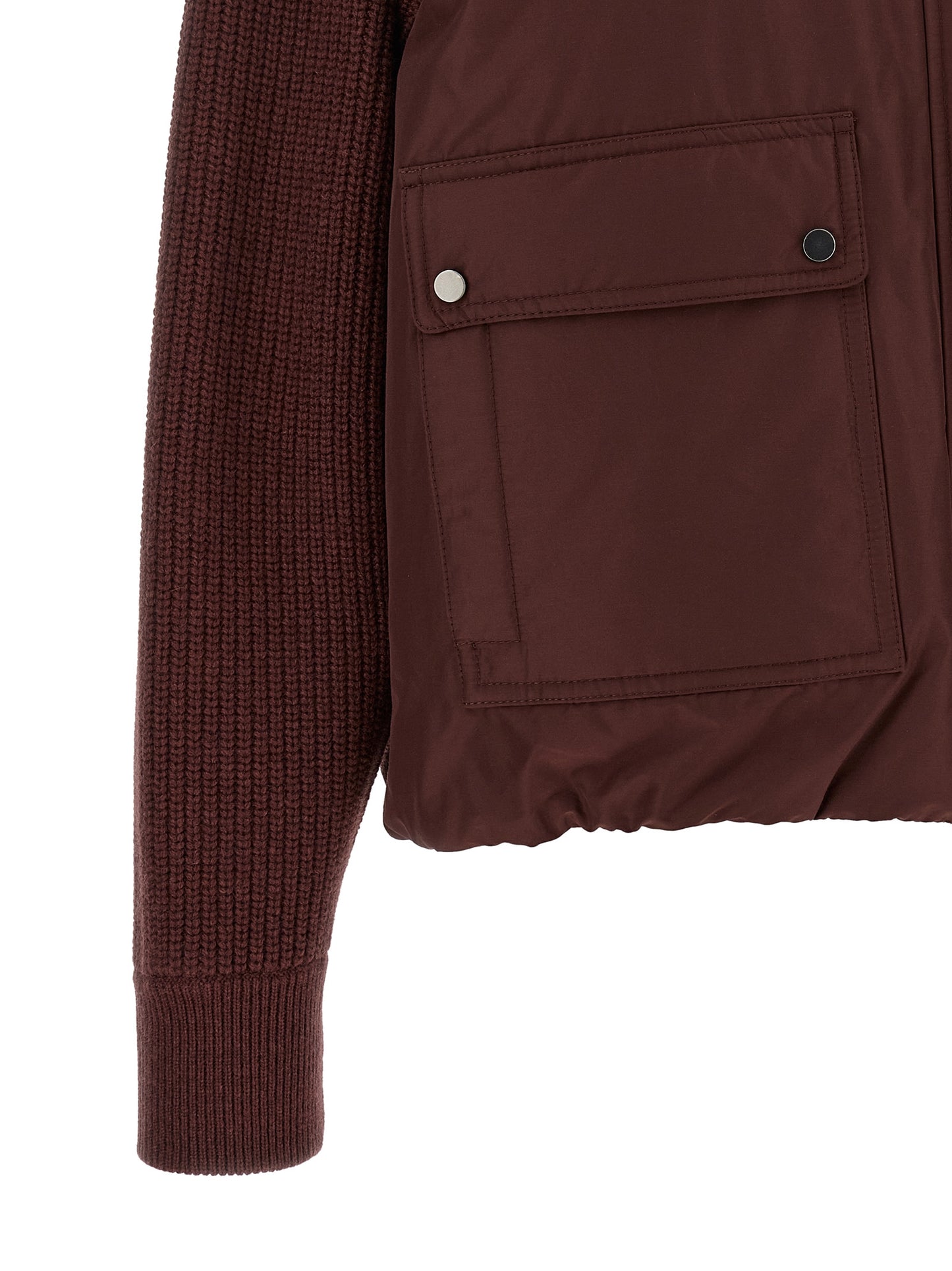 Brunello Cucinelli Bordeaux Baumwoll-Bomberjacke