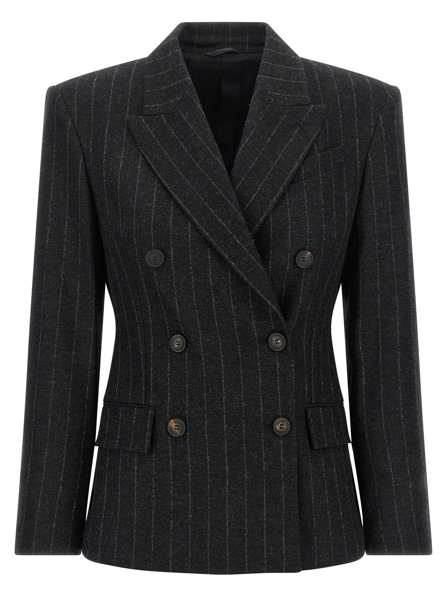 Brunello Cucinelli Grauer Blazer aus reiner Schurwolle