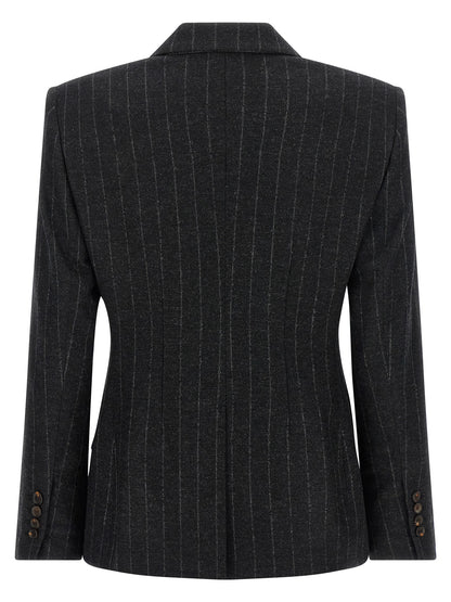 Brunello Cucinelli Grauer Blazer aus reiner Schurwolle