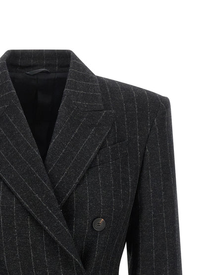 Brunello Cucinelli Grauer Blazer aus reiner Schurwolle