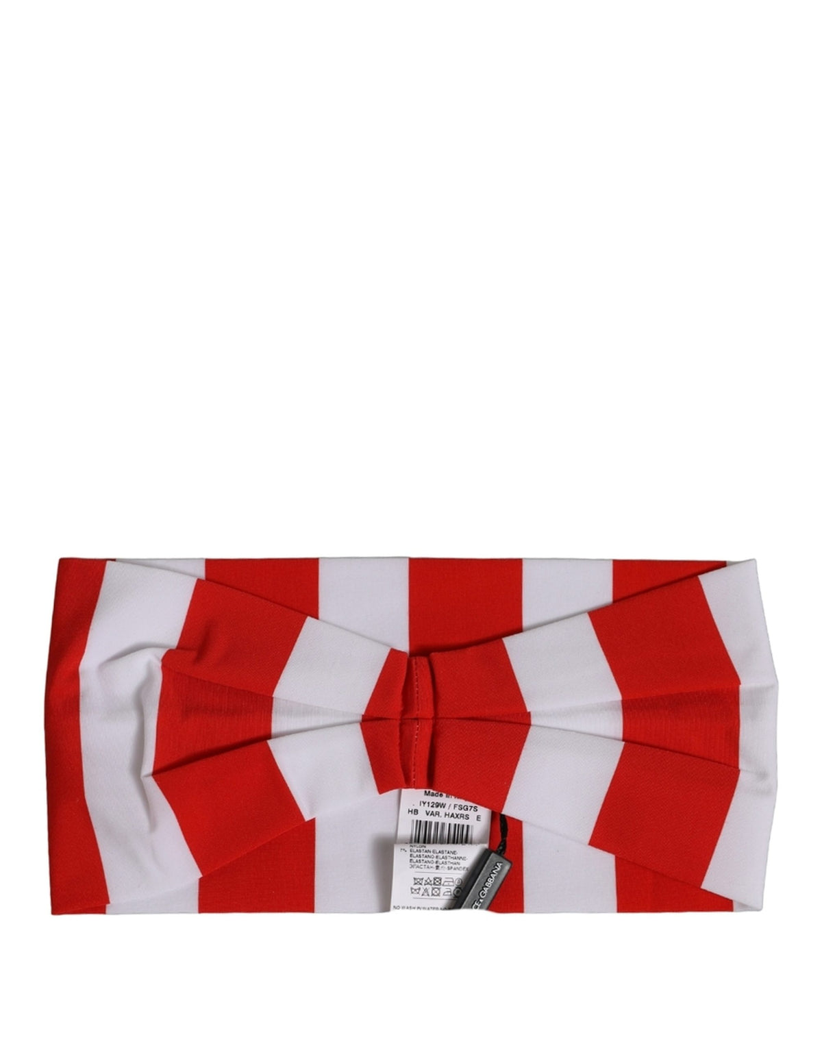 Dolce & Gabbana Red-and-White Stretch-Nylon Headband with Cabana Stripes