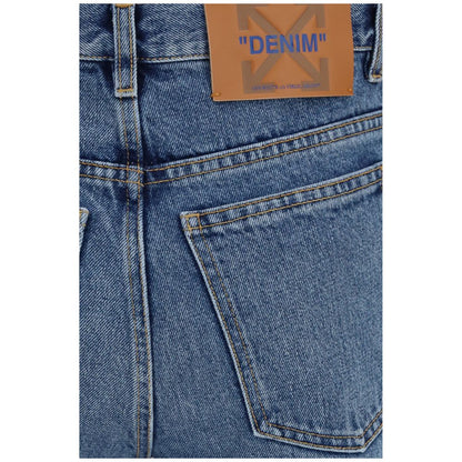 Off-White Blaue Jeans aus Baumwolle im geraden Schnitt