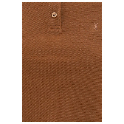 Saint Laurent Braunes Baumwoll-Polohemd
