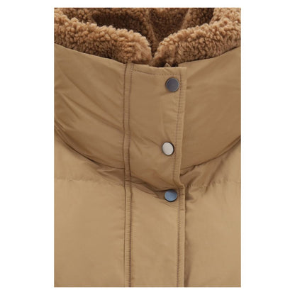 Brunello Cucinelli Beige Daunenmantel aus Gänsedaunen