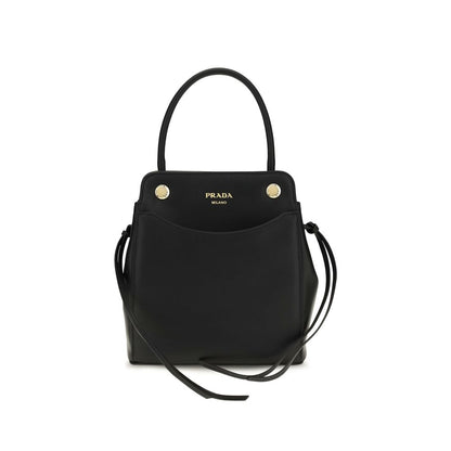 Prada Schwarze Bos Taurus Kalbsleder Schultertasche