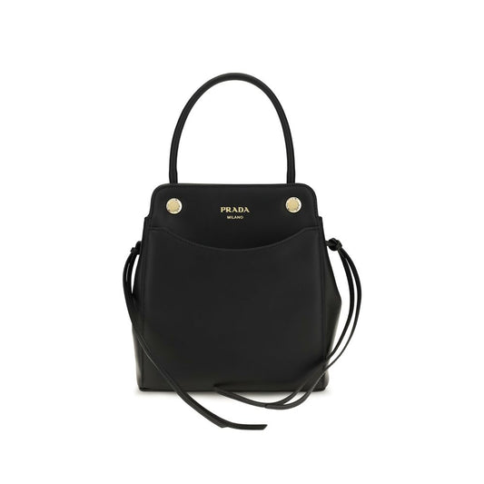Prada Schwarze Bos Taurus Kalbsleder Schultertasche