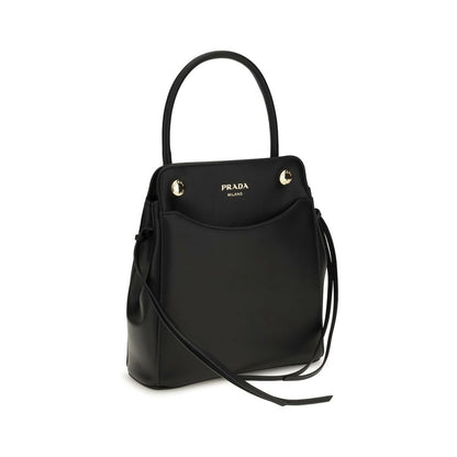 Prada Schwarze Bos Taurus Kalbsleder Schultertasche