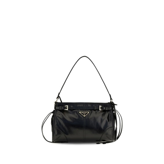 Prada Schwarze Kalbsleder Bos Taurus Handtasche