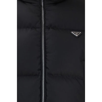 Prada Schwarze Daunenjacke aus Gänsedaunen, durchgehend