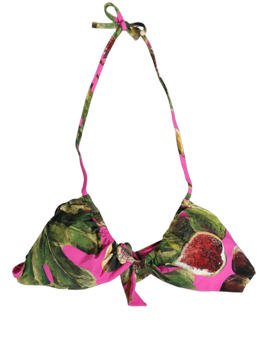 Dolce & Gabbana Fuchsia Bikini-Oberteil mit Feigenprint
