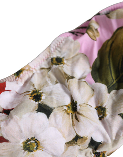 Dolce & Gabbana Pinkes Bandeau-Bikini-Oberteil mit Blumenprint