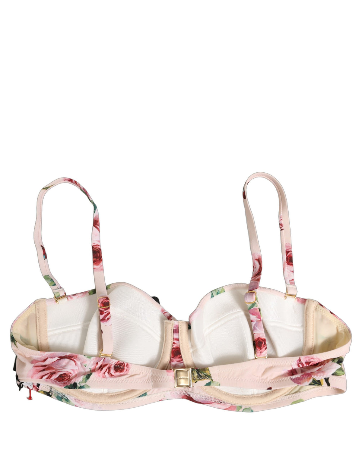 Dolce & Gabbana Hellrosa Bikini-Oberteil mit Rosenprint