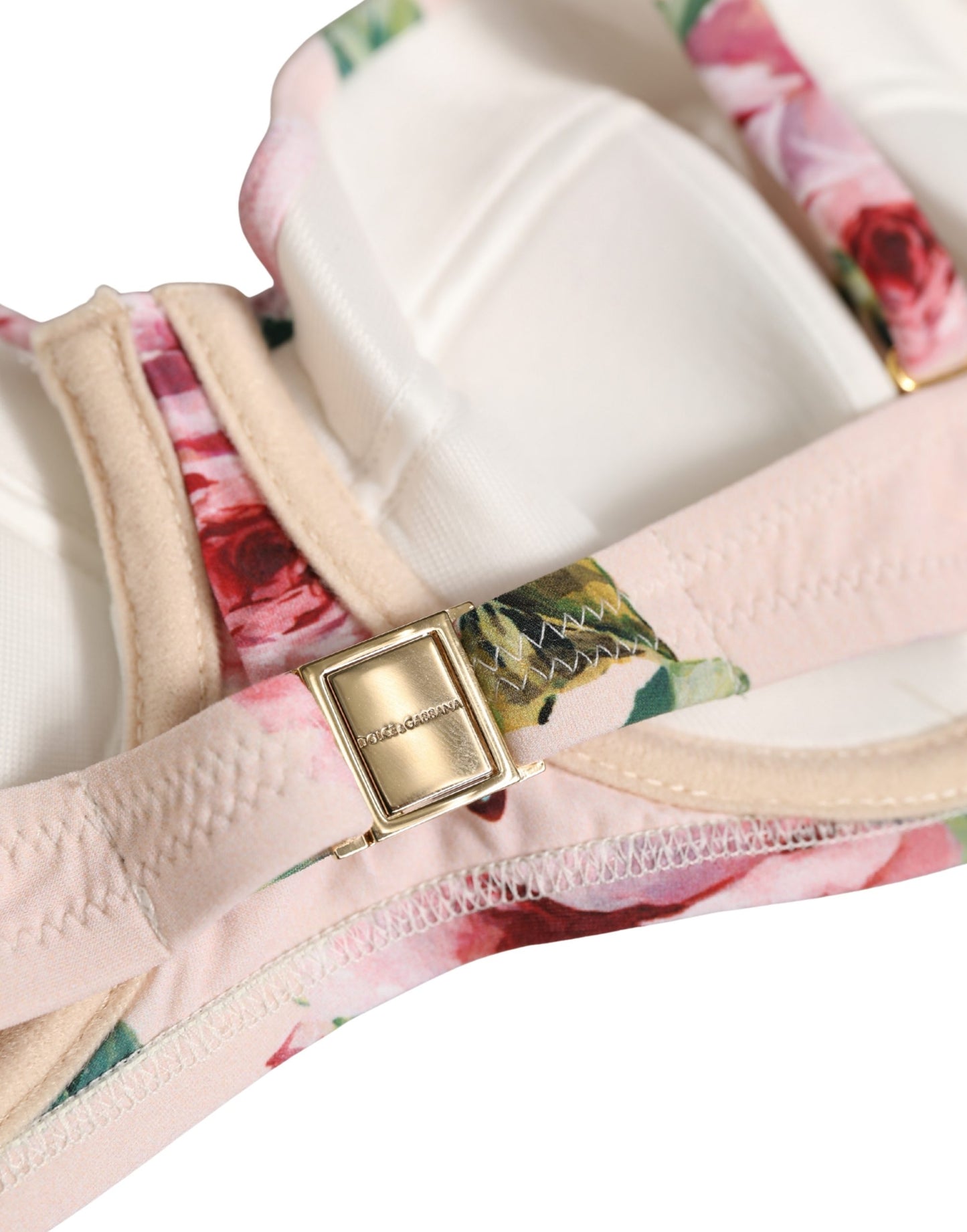 Dolce & Gabbana Bikini-Oberteil mit Bügel und pinkem Blumenprint