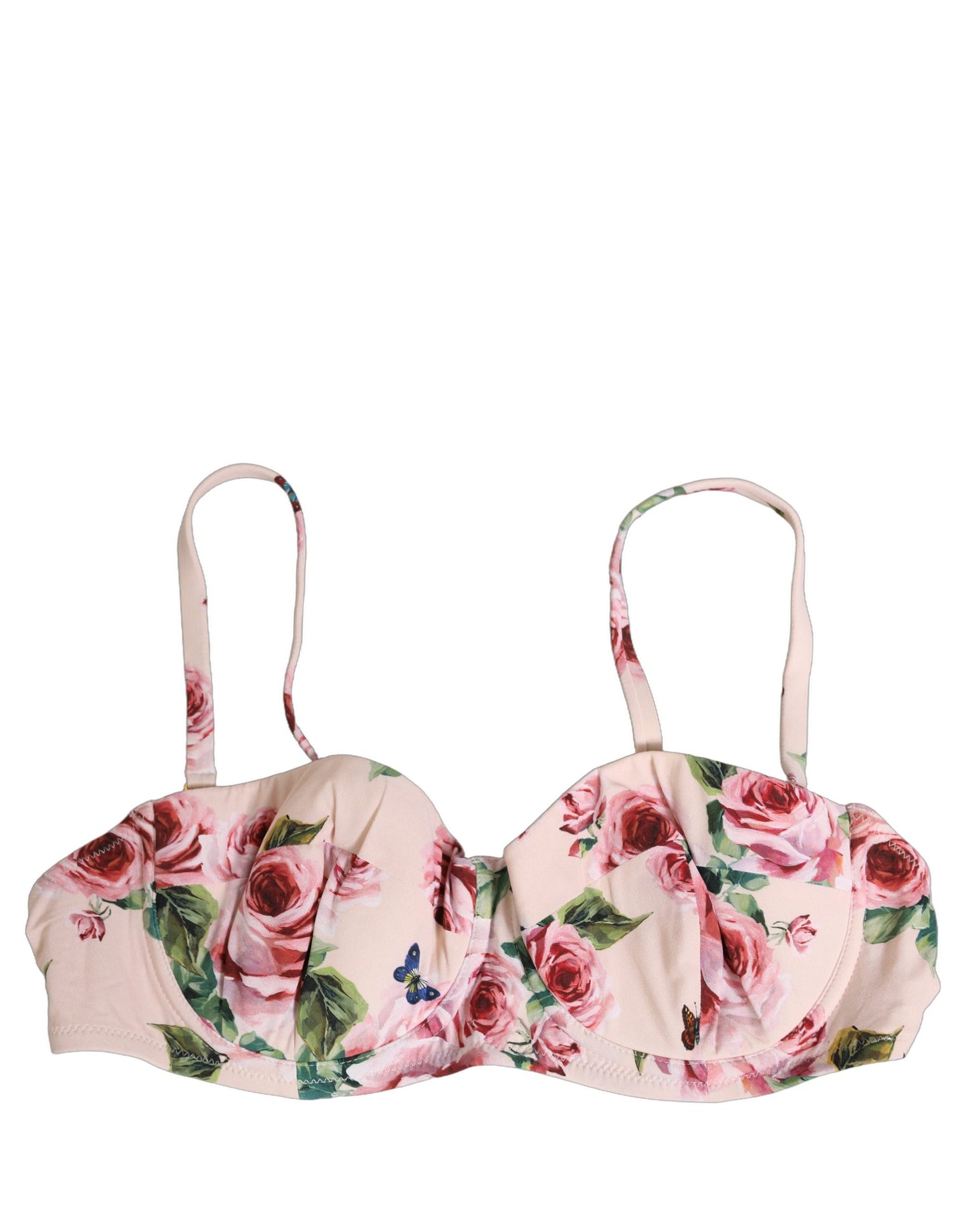 Dolce & Gabbana Bikini-Oberteil mit Bügel und pinkem Blumenprint