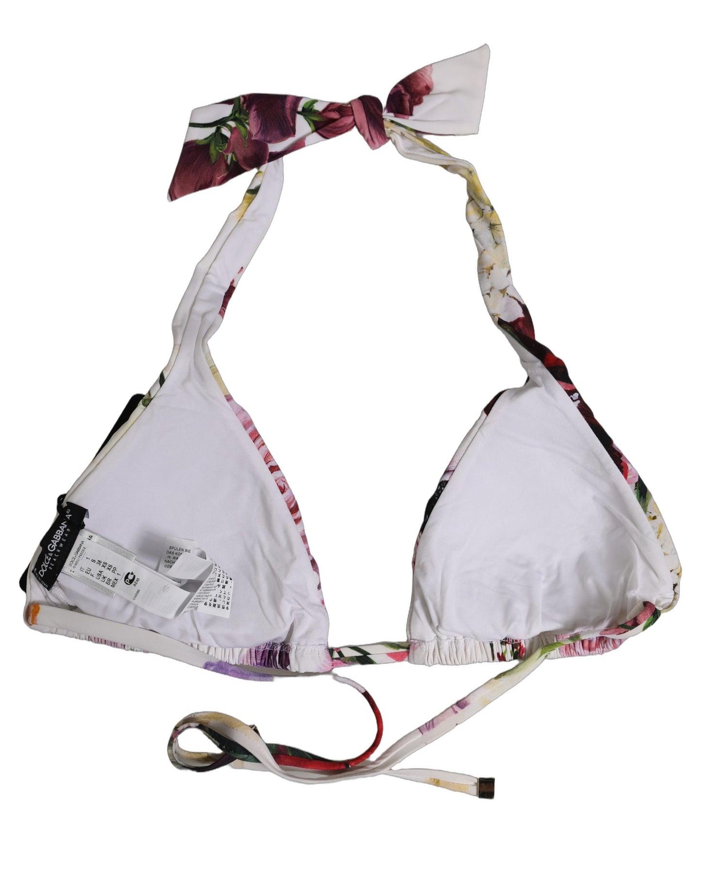 Dolce & Gabbana Weißer Bikini-Oberteil mit Blumenprint