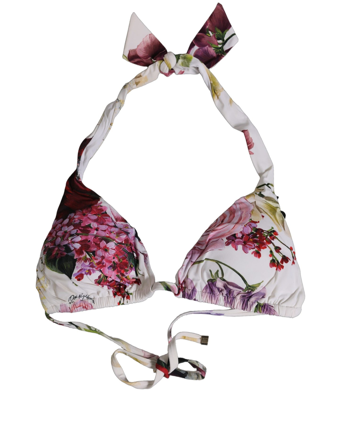 Dolce & Gabbana Weißer Bikini-Oberteil mit Blumenprint