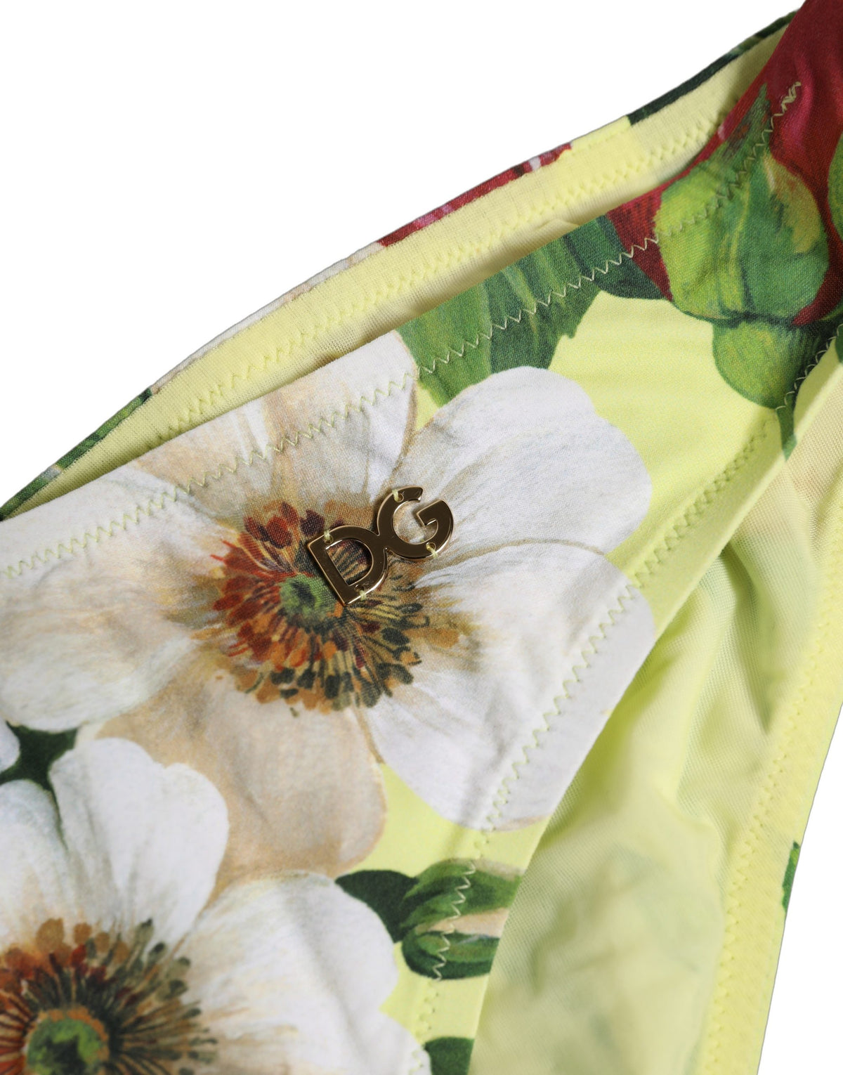 Dolce & Gabbana Gelbe Bikinihose mit Blumenprint