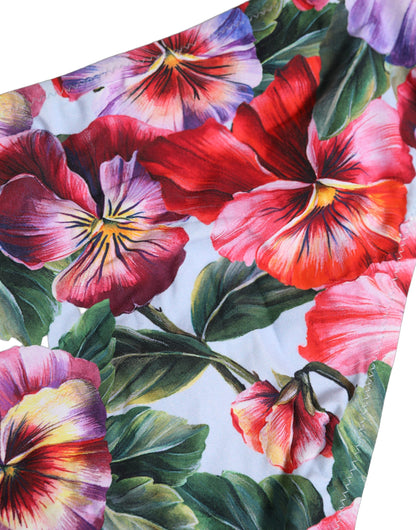 Dolce & Gabbana Weiße Bikinihose mit Blumenprint & Bindebändern