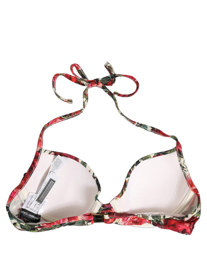 Dolce & Gabbana Multicolour Floral-Print Bikini Top