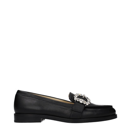 Jimmy Choo Schwarze Leder Loafer zum Hineinschlüpfen