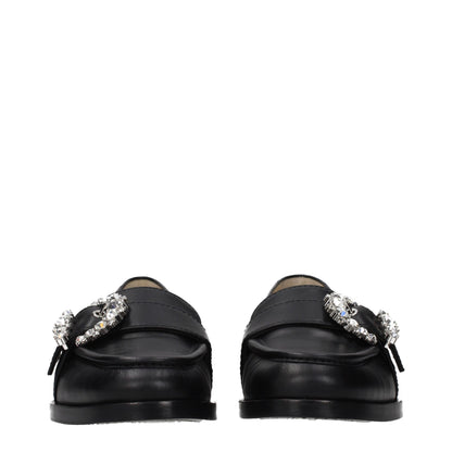 Jimmy Choo Schwarze Leder Loafer zum Hineinschlüpfen