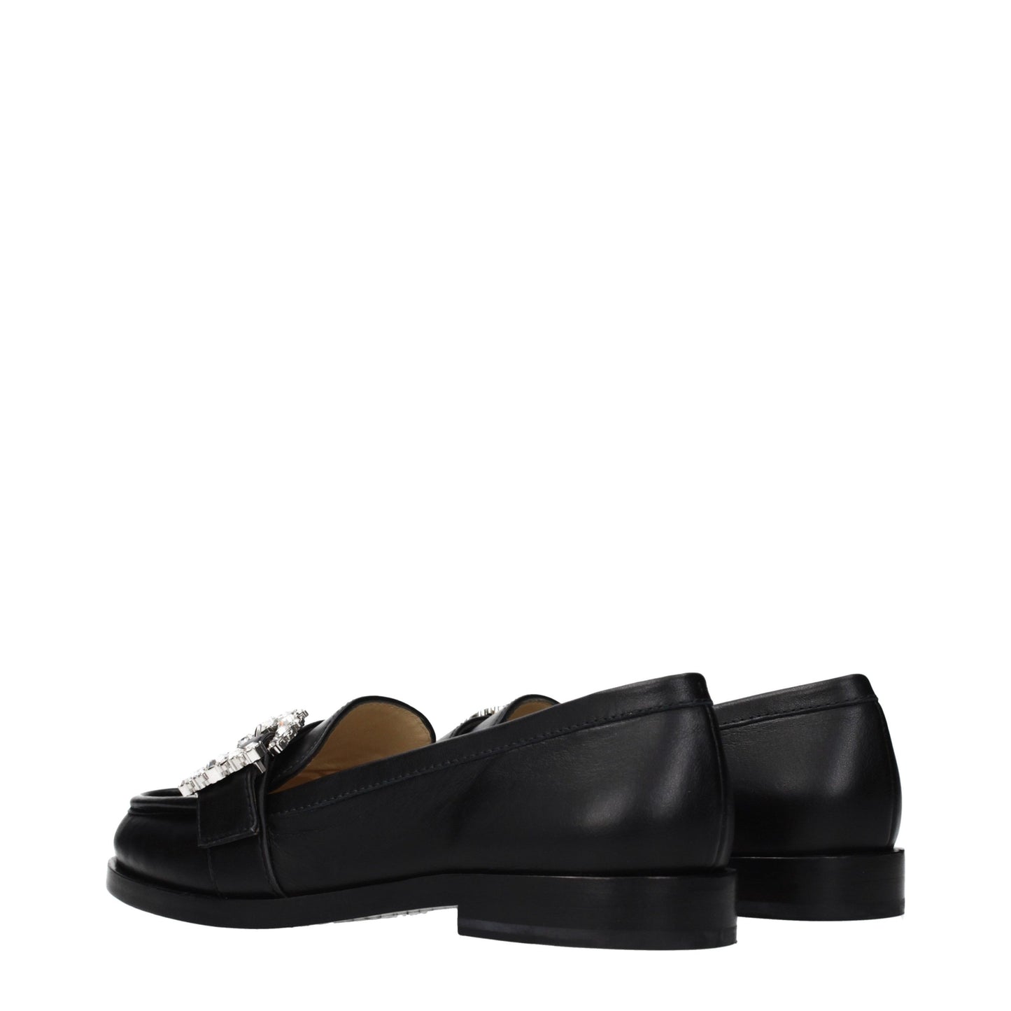 Jimmy Choo Schwarze Leder Loafer zum Hineinschlüpfen