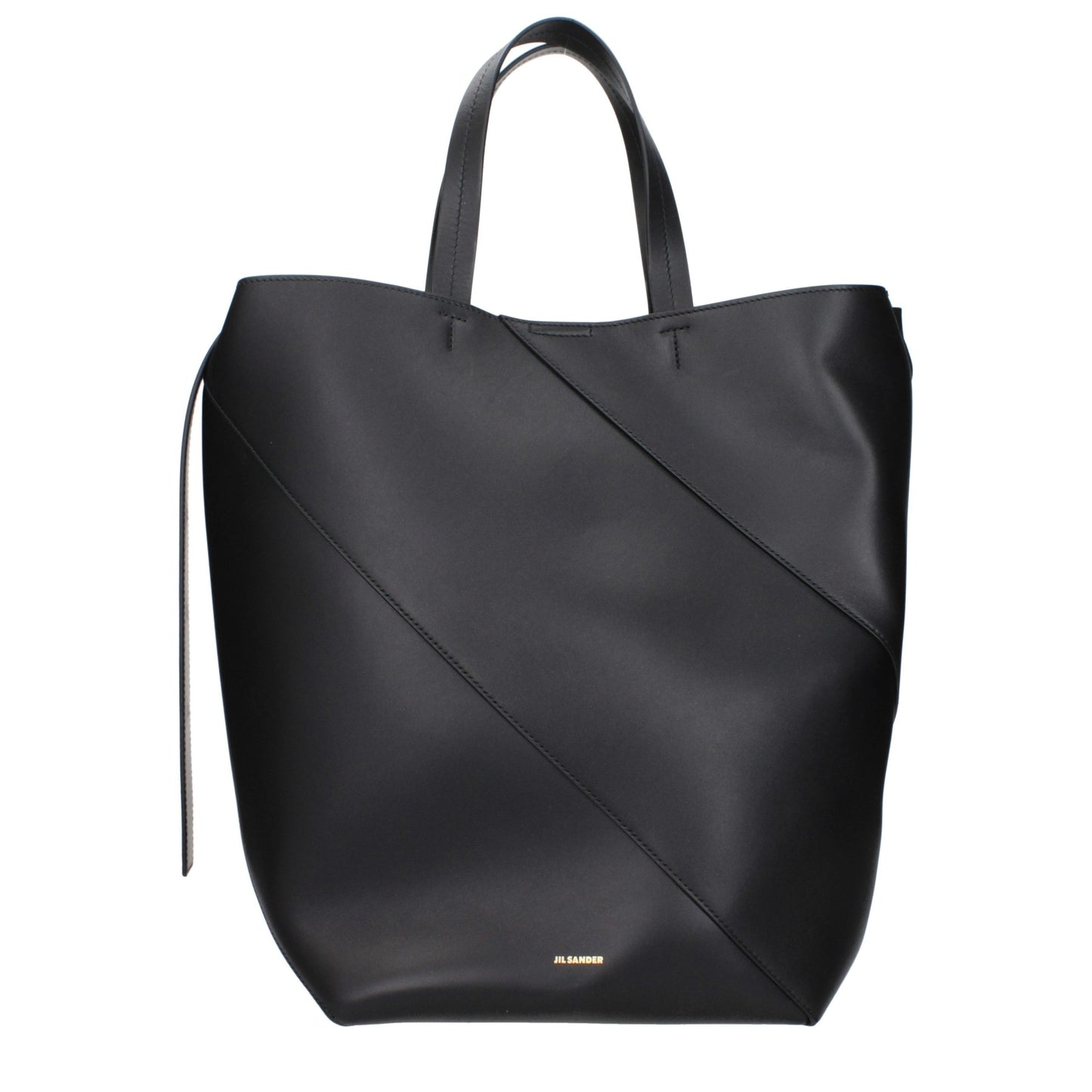 Jil Sander Schwarze Leder Umhängetasche