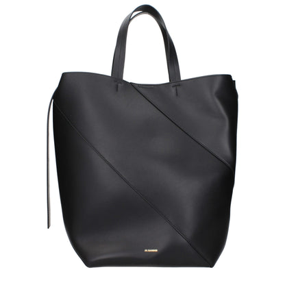 Jil Sander Schwarze Leder Umhängetasche