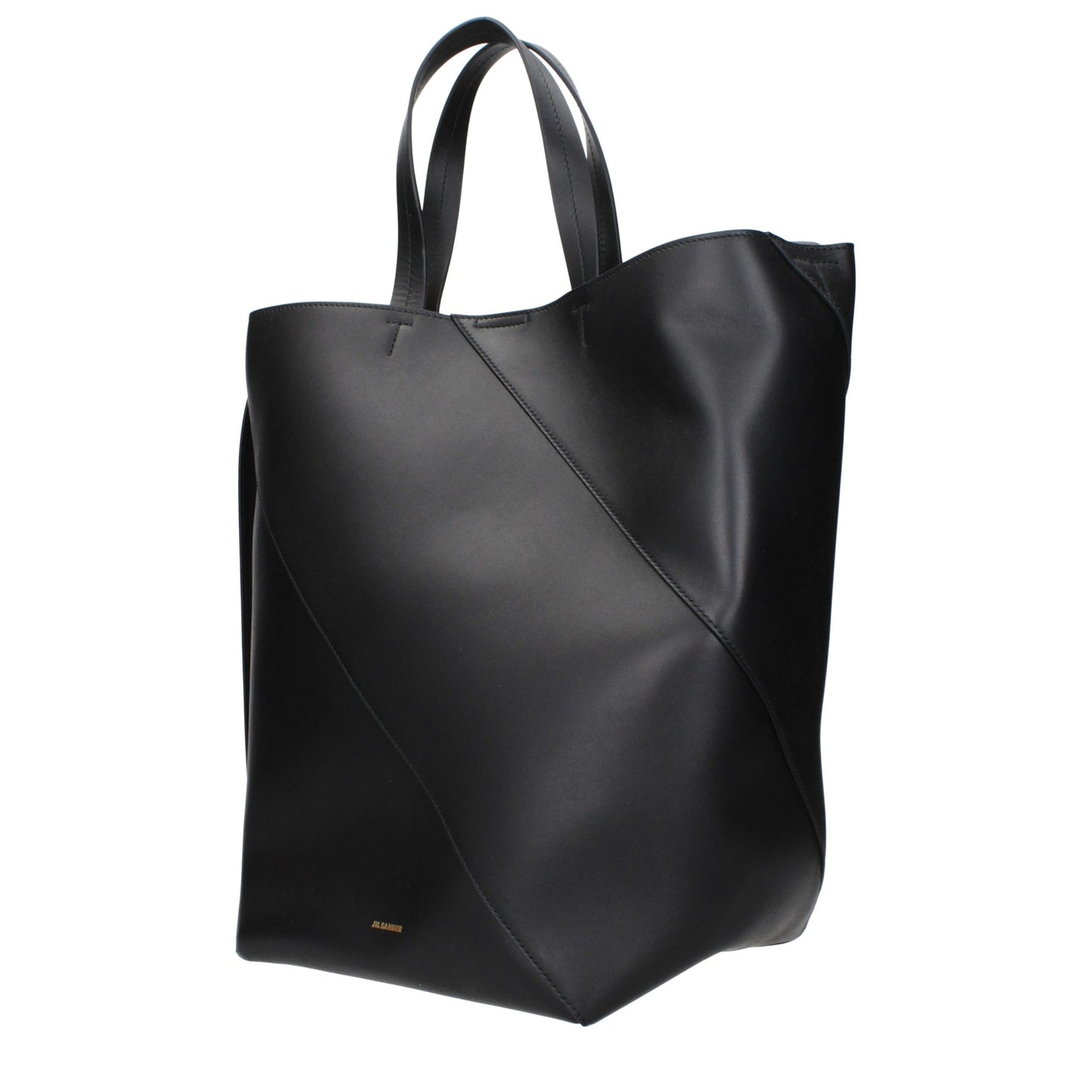 Jil Sander Schwarze Leder Umhängetasche