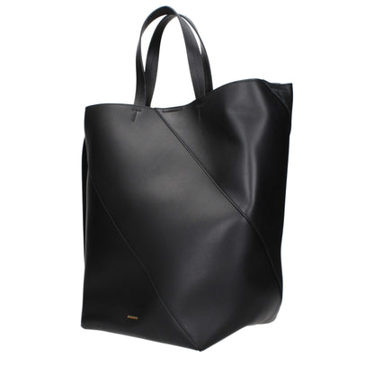 Jil Sander Schwarze Leder Umhängetasche