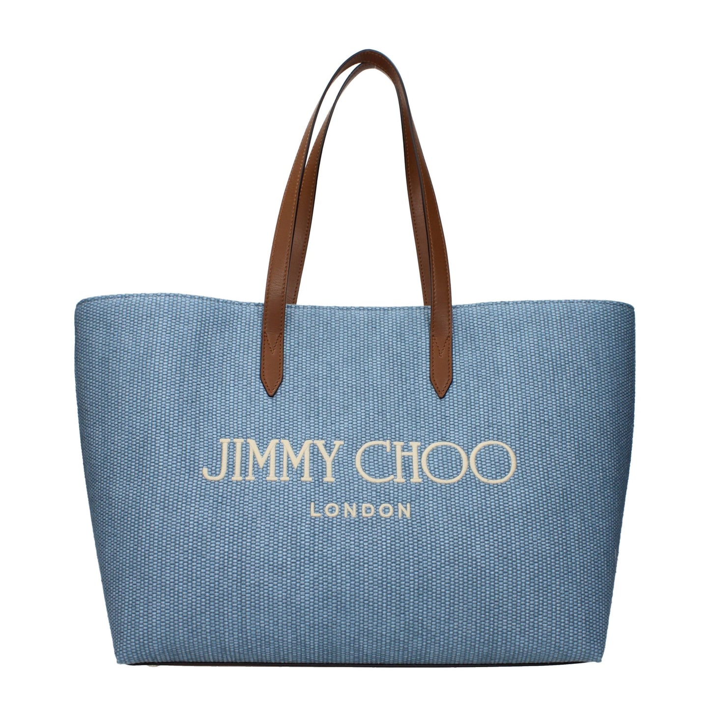 Jimmy Choo Hellblaue Umhängetasche aus Stoff